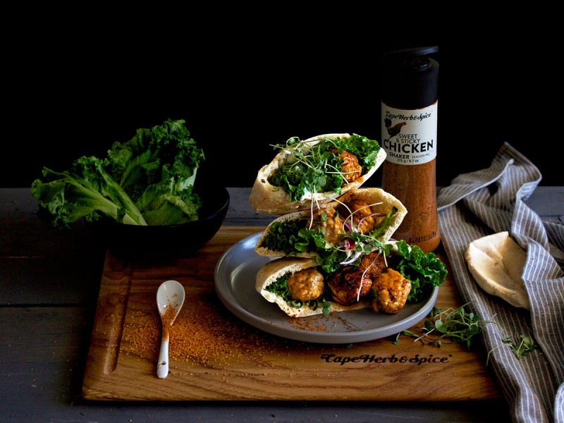 SWEET & STICKY CHICKEN BALL PITA POCKETS
