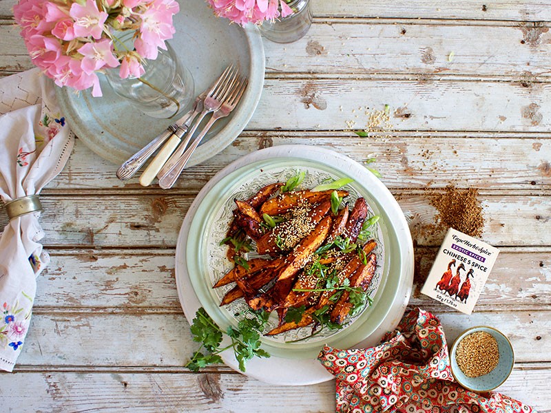 ASIAN BBQ ROASTED SWEET POTATOES